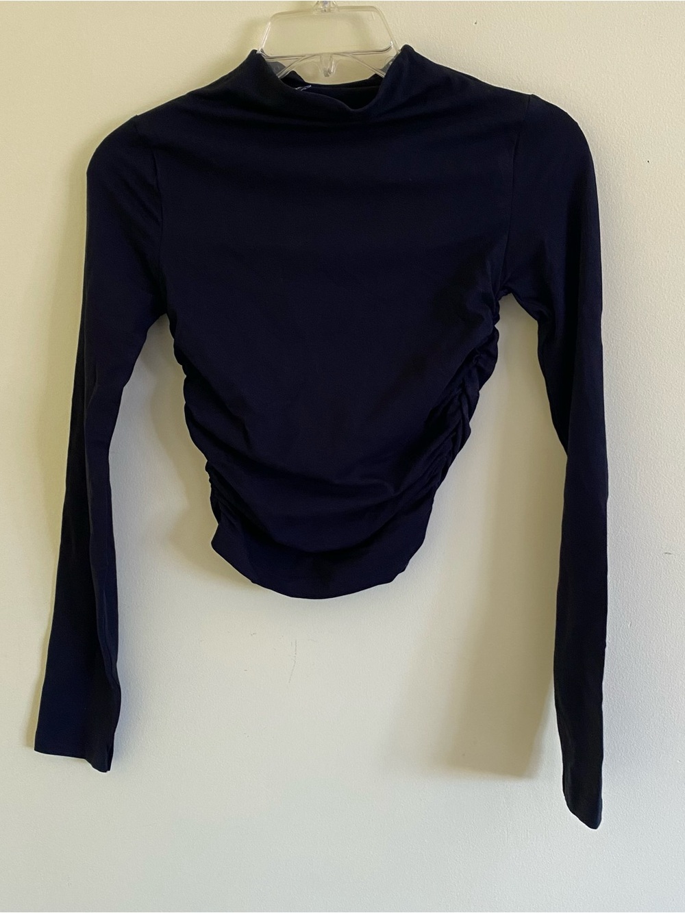 ASOS Long Sleeve black Ruched Crop Top - Women